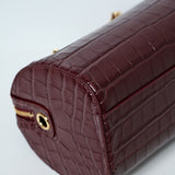 Chanel Bowling Bag Croc Burgundy