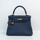 HOLD | Hermes Kelly 25 Blue Nuit GHW - W