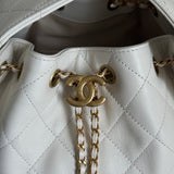 HOLD Chanel 25 Medium White GHW - (MICROCHIP)