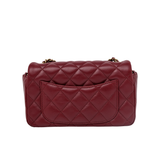 Chanel Extra Mini Rec Lambskin Burgundy GHW - (MICROCHIP)
