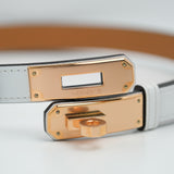 Hermes Kelly Belt White RGHW