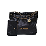 HOLD | Chanel 22 Medium Caviar Black GHW - (MICROCHIP)