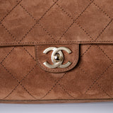 Chanel Maxi Flap 32CM Suede Camel GHW