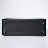 Hermes Kelly 25 Sellier Epsom Noir GHW - U