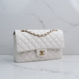 HOLD / Chanel Double Flap Medium White - GHW