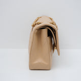 Chanel Double Flap Medium Beige Claire GHW - (MICROCHIP)
