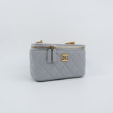 Chanel Vanity Caviar Light Gray Sweetheart Crush