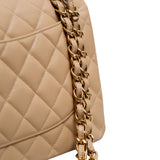 Chanel Double Flap Jumbo Beige GHW - (MICROCHIP)