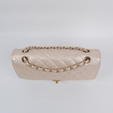 Chanel Double Flap Pearly Beige Medium -s16