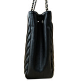 Chanel Chevron Timeless Tote Caviar SHW -s22