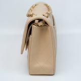 Chanel Double Flap Medium Beige Claire GHW - (MICROCHIP)