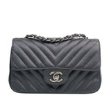 Chanel Chevron Mini Rectangle Black RHW - s24