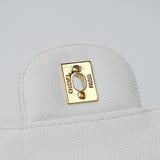 Chanel Vintage Single Flap White Caviar GHW -s12