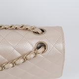 Chanel Double Flap Pearly Beige Medium -s16