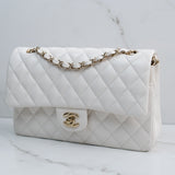 HOLD / Chanel Double Flap Medium White - GHW