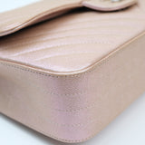 Chanel Double Flap Medium Chevron Iridescent Beige SHW - s24