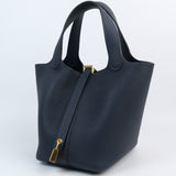 Hermes Picotin 18 Bleu Nuit GHW  -Y