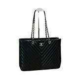 Chanel Chevron Timeless Tote Caviar SHW -s22