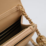 Chanel Wallet on Chain (WOC) Beige Pearl Crush - (MICROCHIP)