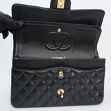 Chanel Double Flap Medium Black Caviar GHW -s9