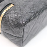 Chanel Black Micro Caviar Vanity Case with Chain - s31