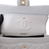Chanel Double Flap Medium Dove Gray GHW - (MICROCHIP)