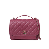 Chanel Business Affinity Medium Flap Raspberry GHW