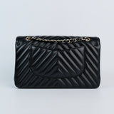 Chanel Chevron Double Flap Medium -s23