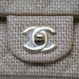 Chanel Mini Rectangle Raffia Dark Beige GHW