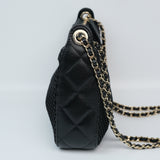 Chanel 2025SS Mesh & Shiny Lambskin Clutch with Chain