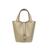 Hermes Picotin 18 Ostrich Nata PHW